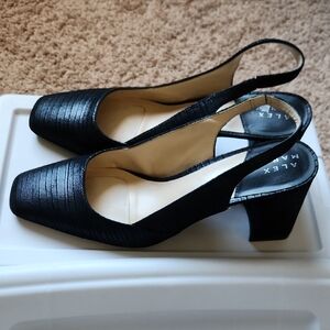 Alex Marie Textured Black Slingback Heels Size 7.5
